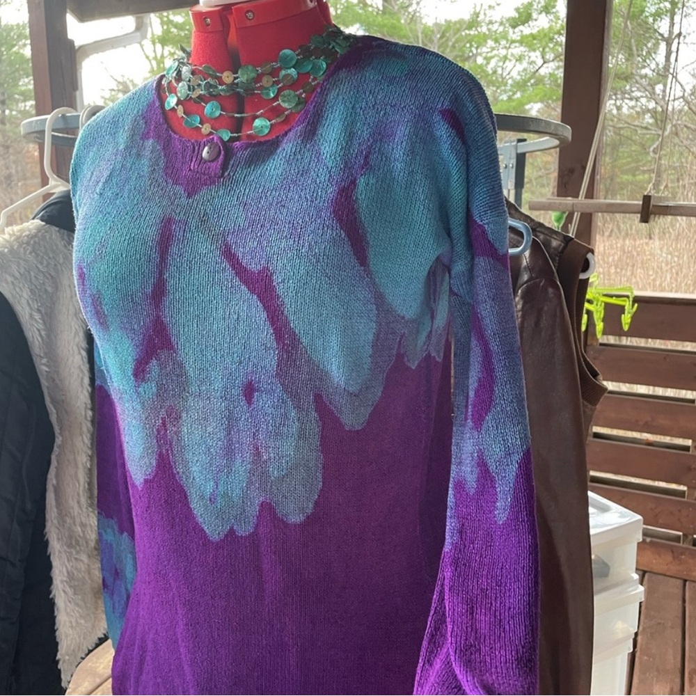 Handmade Purple and Blue Silk Sweater
